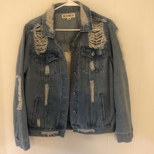 Distressed Oversized Jean Jacket